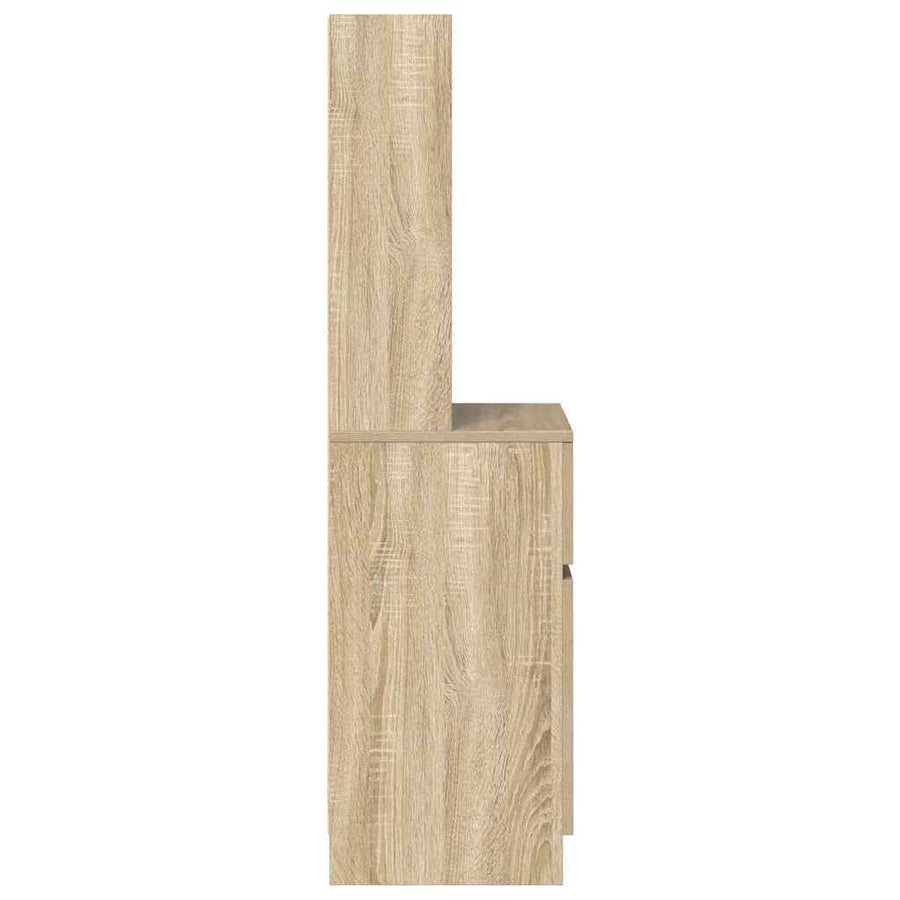 Nachtkastje 39x35x125 cm bewerkt hout sonoma eikenkleurig