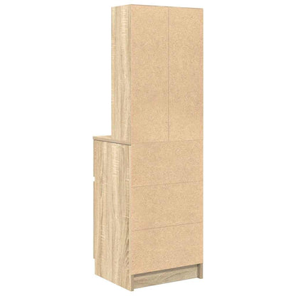 Nachtkastje 39x35x125 cm bewerkt hout sonoma eikenkleurig