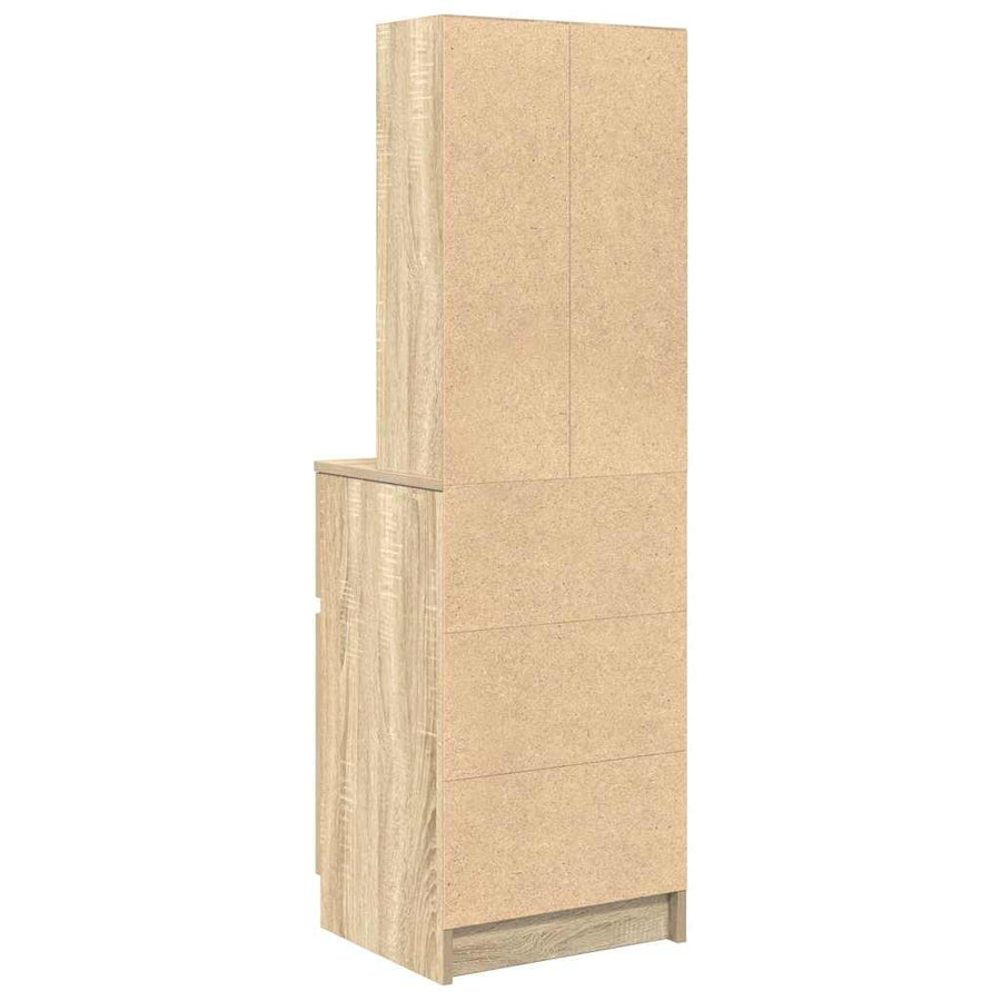 Nachtkastje 39x35x125 cm bewerkt hout sonoma eikenkleurig