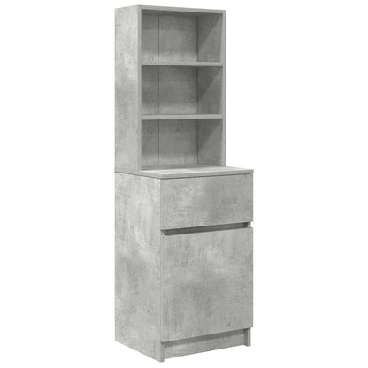 Nachtkastje 39x35x125 cm bewerkt hout betongrijs