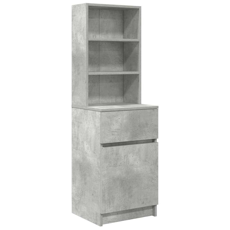 Nachtkastje 39x35x125 cm bewerkt hout betongrijs