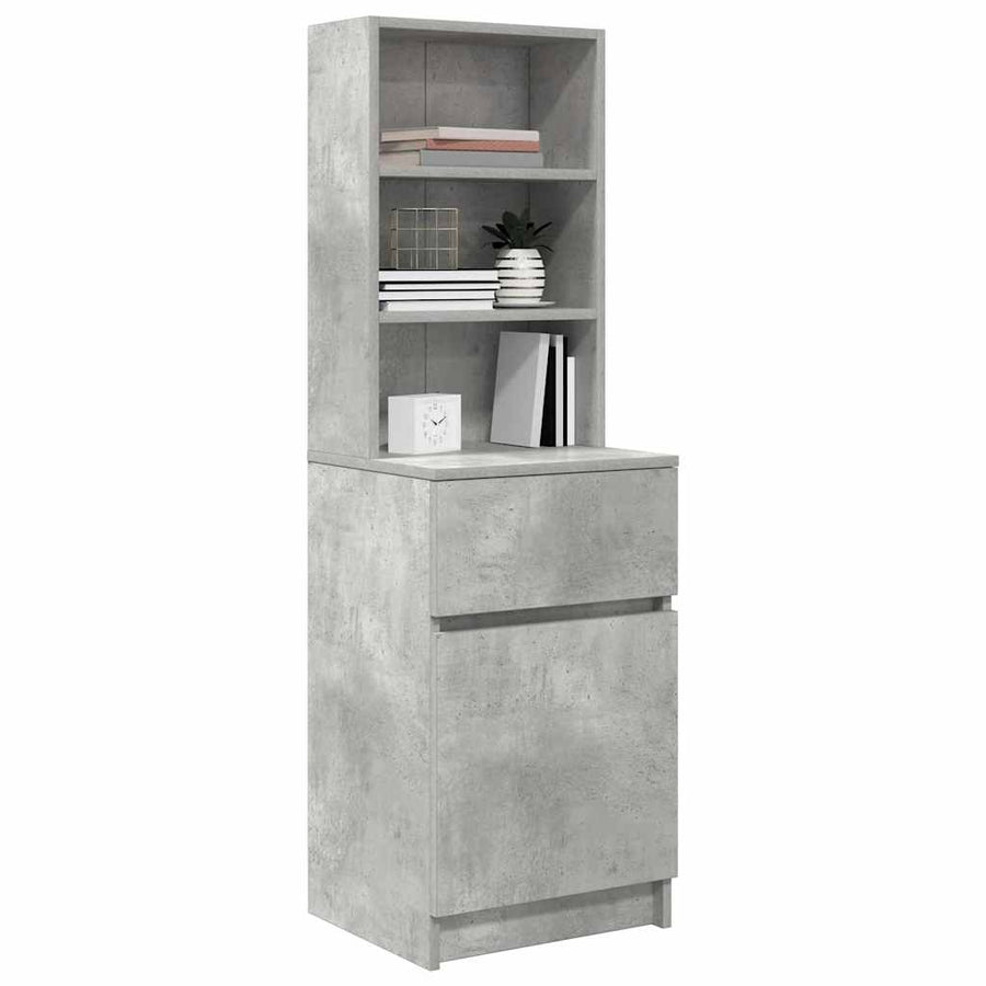 Nachtkastje 39x35x125 cm bewerkt hout betongrijs