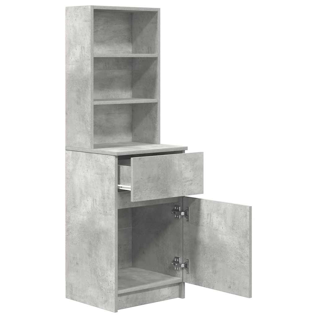 Nachtkastje 39x35x125 cm bewerkt hout betongrijs