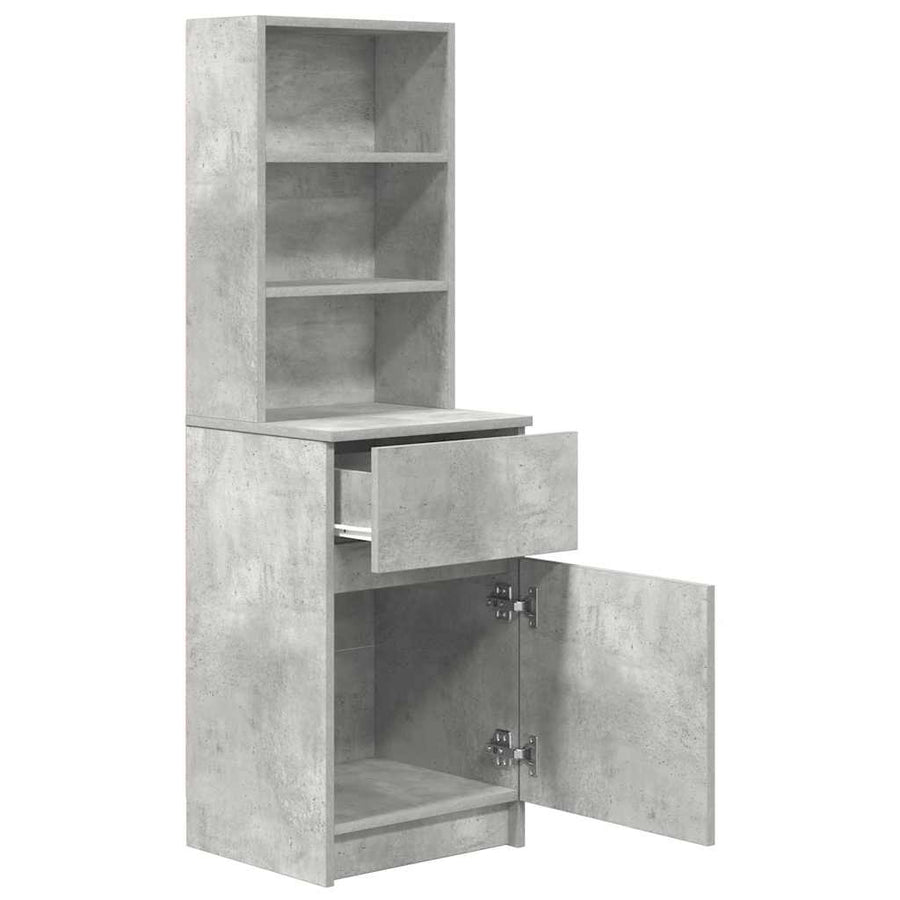 Nachtkastje 39x35x125 cm bewerkt hout betongrijs
