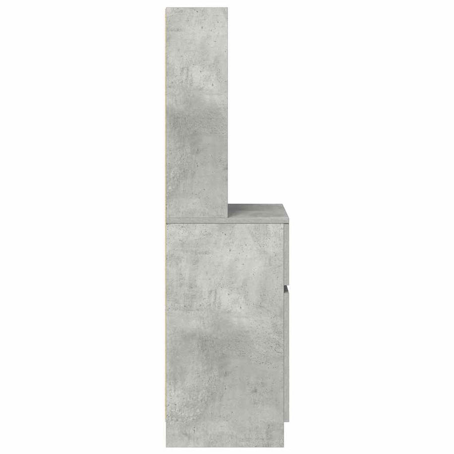 Nachtkastje 39x35x125 cm bewerkt hout betongrijs
