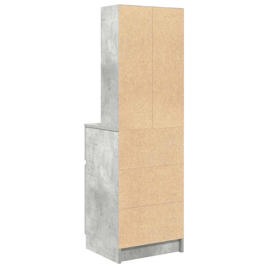 Nachtkastje 39x35x125 cm bewerkt hout betongrijs