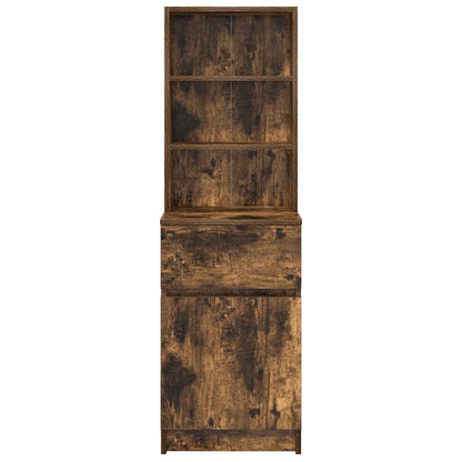 Nachtkastje 39X35X125 Cm Bewerkt Hout Kleurig Gerookt eiken