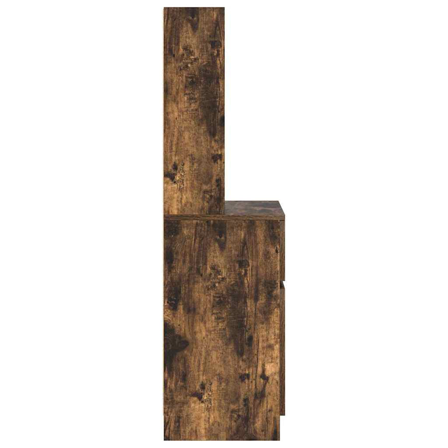 Nachtkastje 39X35X125 Cm Bewerkt Hout Kleurig Gerookt eiken