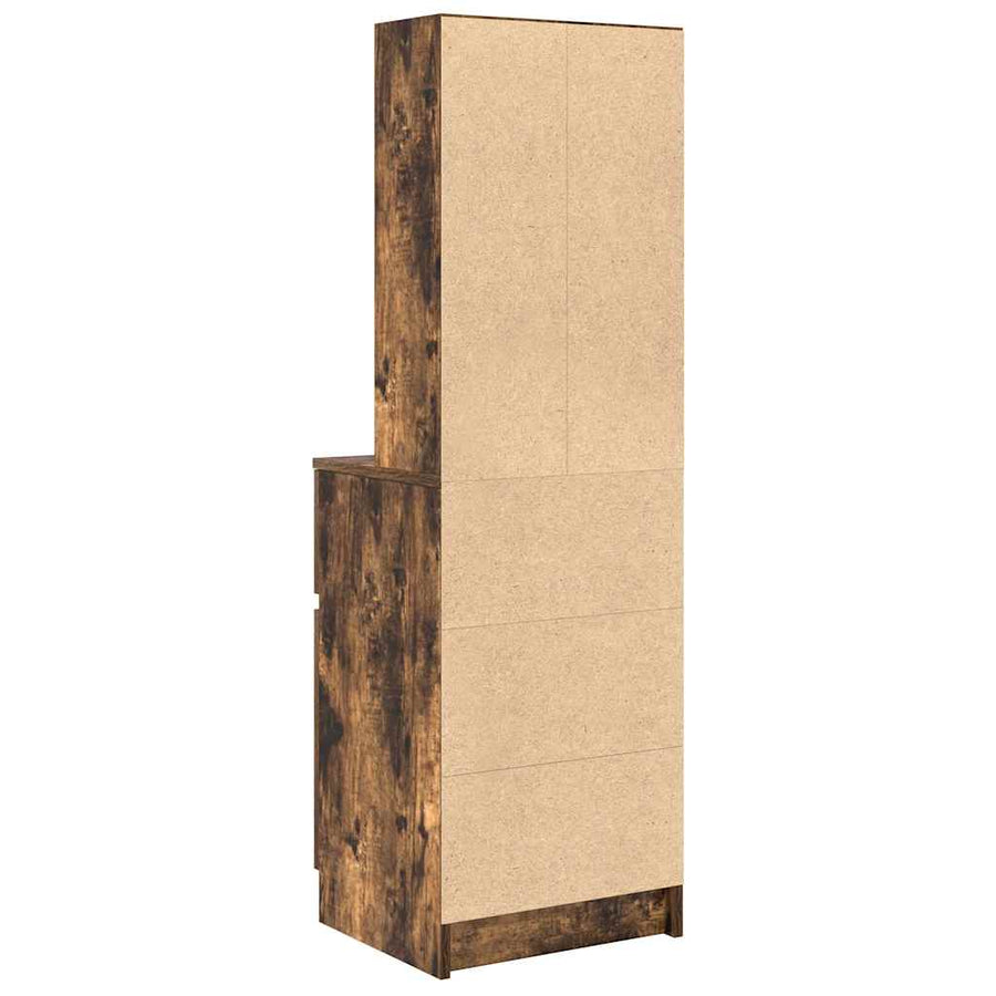 Nachtkastje 39X35X125 Cm Bewerkt Hout Kleurig Gerookt eiken