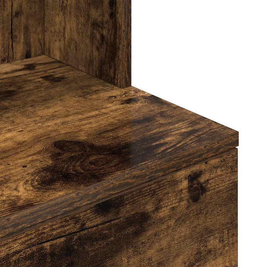 Nachtkastje 39X35X125 Cm Bewerkt Hout Kleurig Gerookt eiken