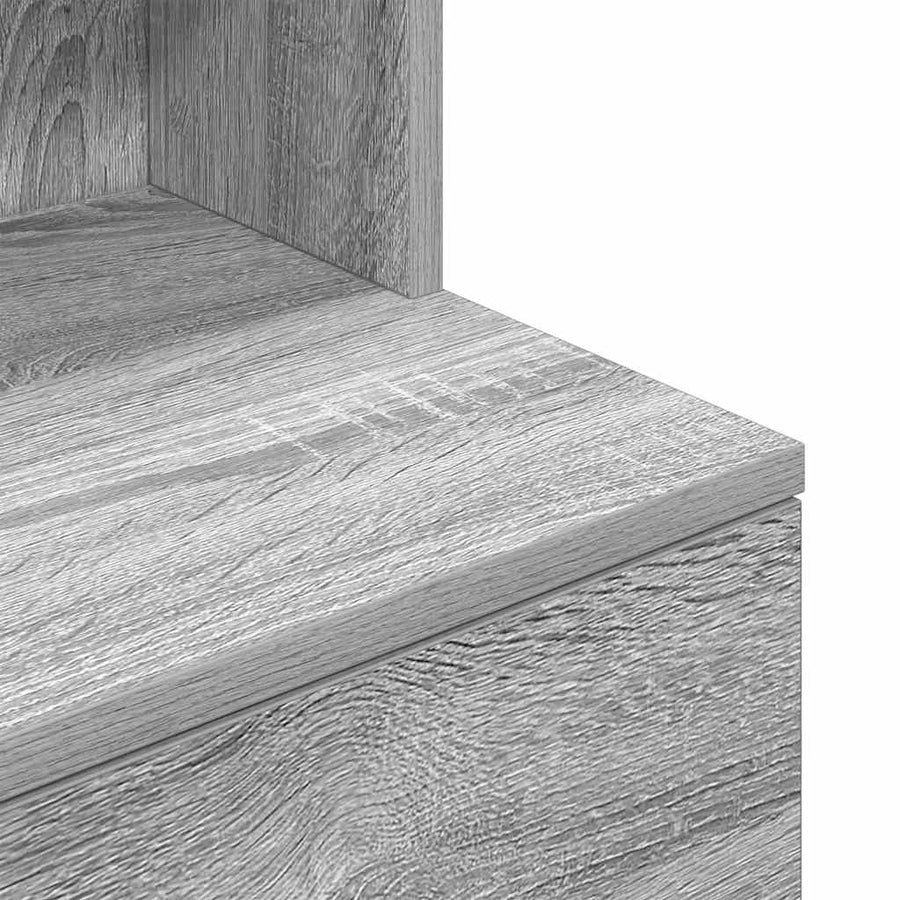 Nachtkastje 39X35X125 Cm Bewerkt Hout Eikenkleurig Grijs sonoma