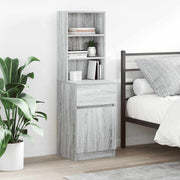 Nachtkastje 39x35x125 cm bewerkt hout grijs sonoma