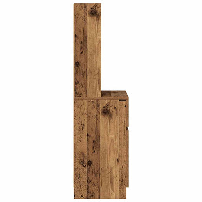 Nachtkastje 39x35x125 cm bewerkt hout oud houtkleurig