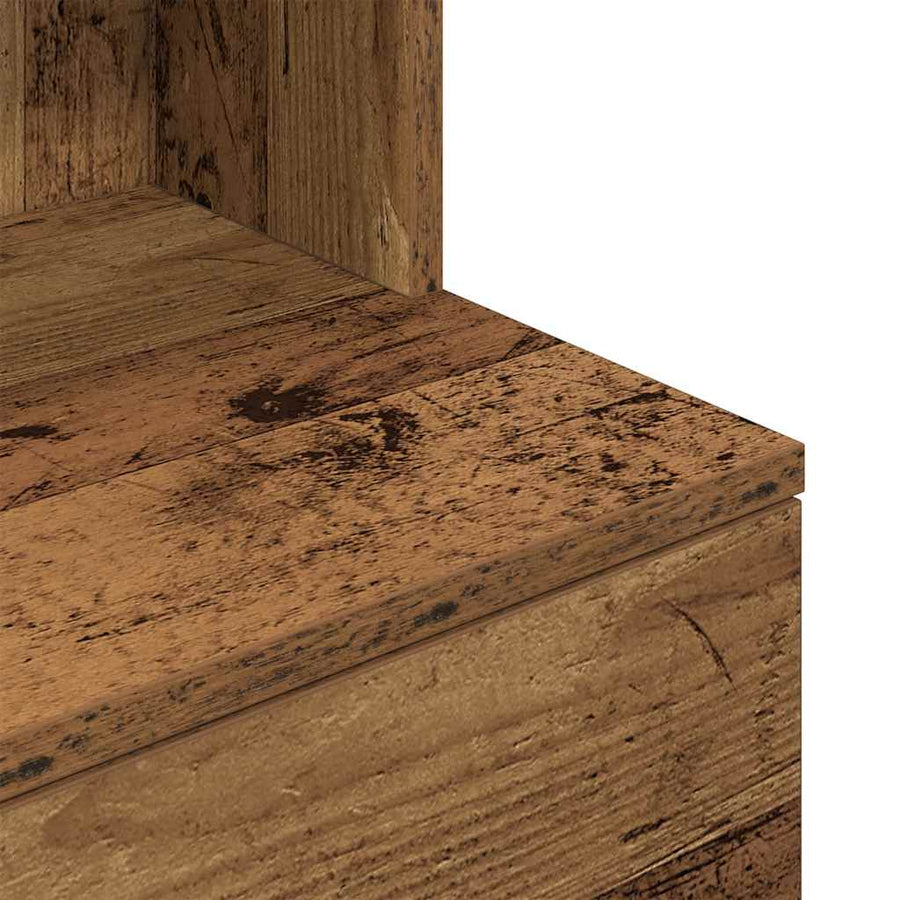 Nachtkastje 39x35x125 cm bewerkt hout oud houtkleurig