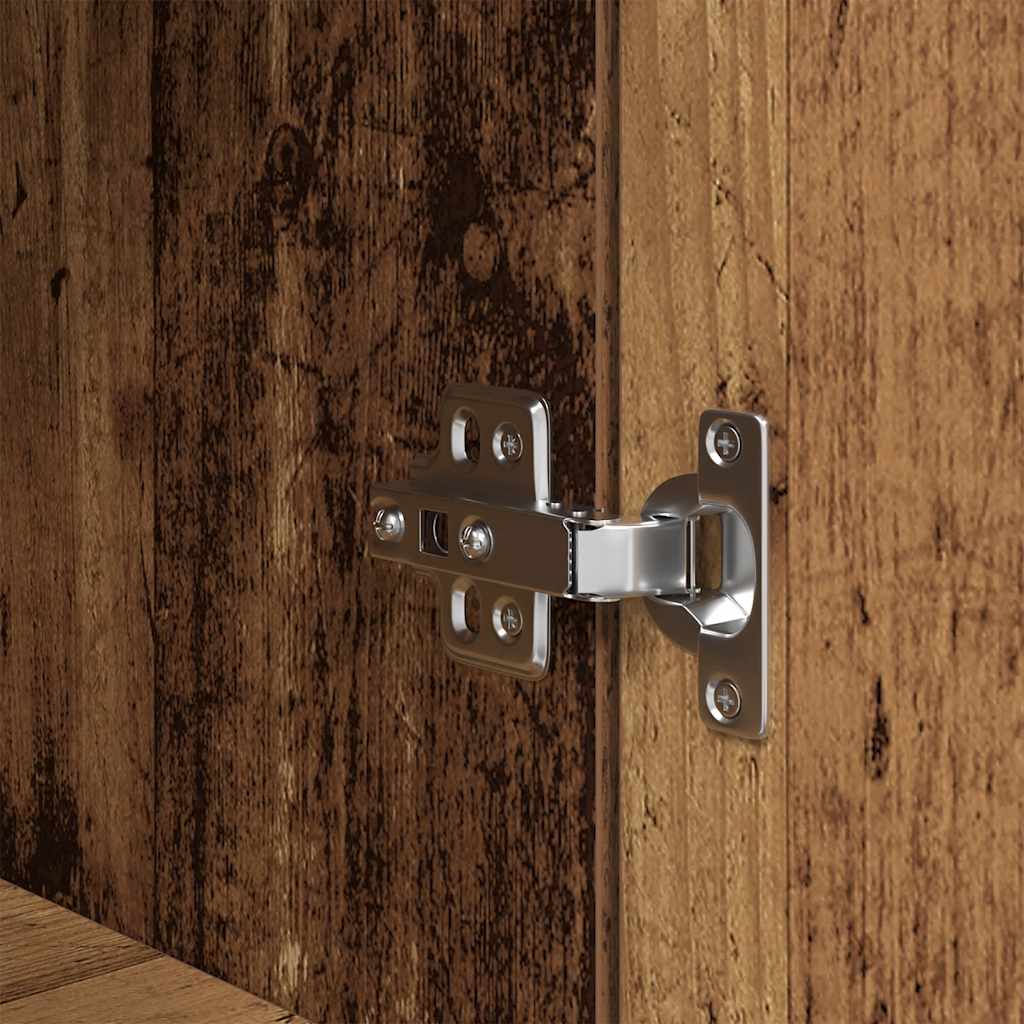 Nachtkastje 39x35x125 cm bewerkt hout oud houtkleurig