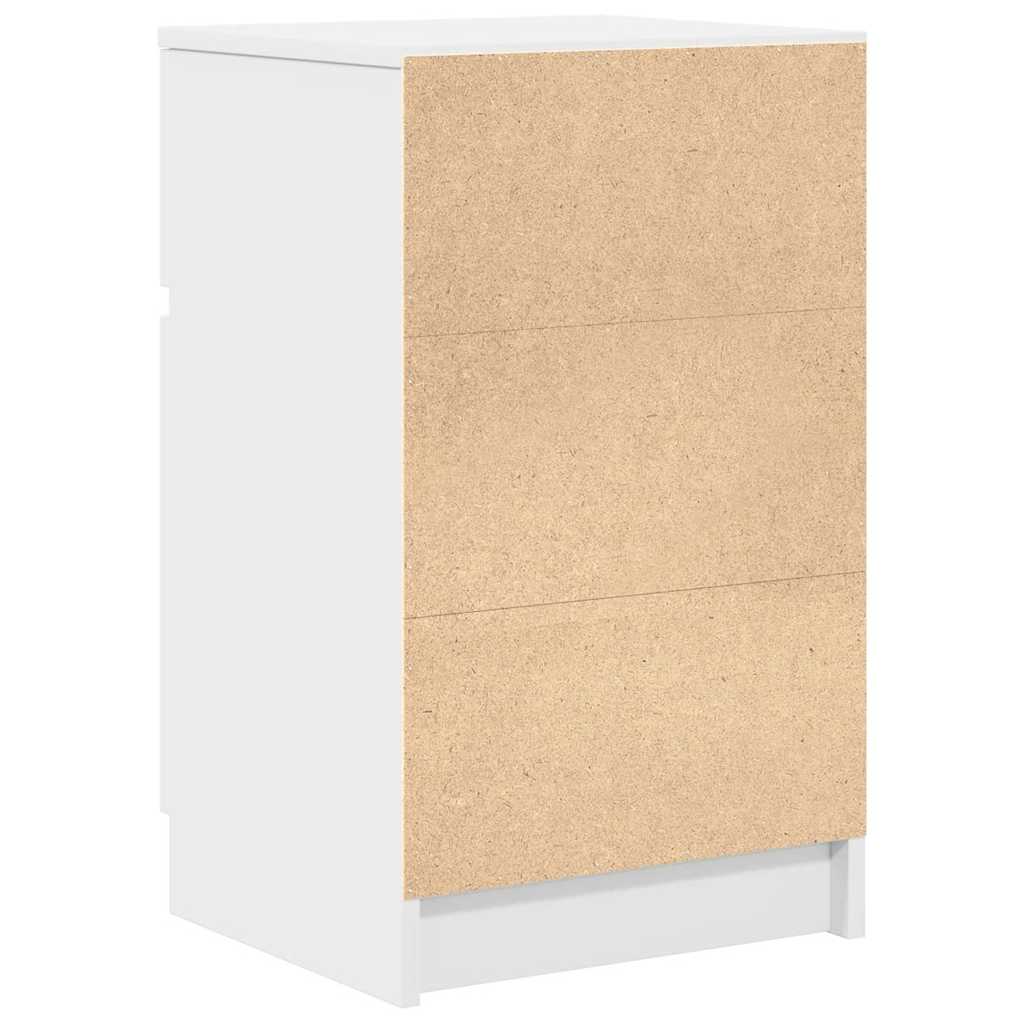 Nachtkastje 39x35x65 cm bewerkt hout wit