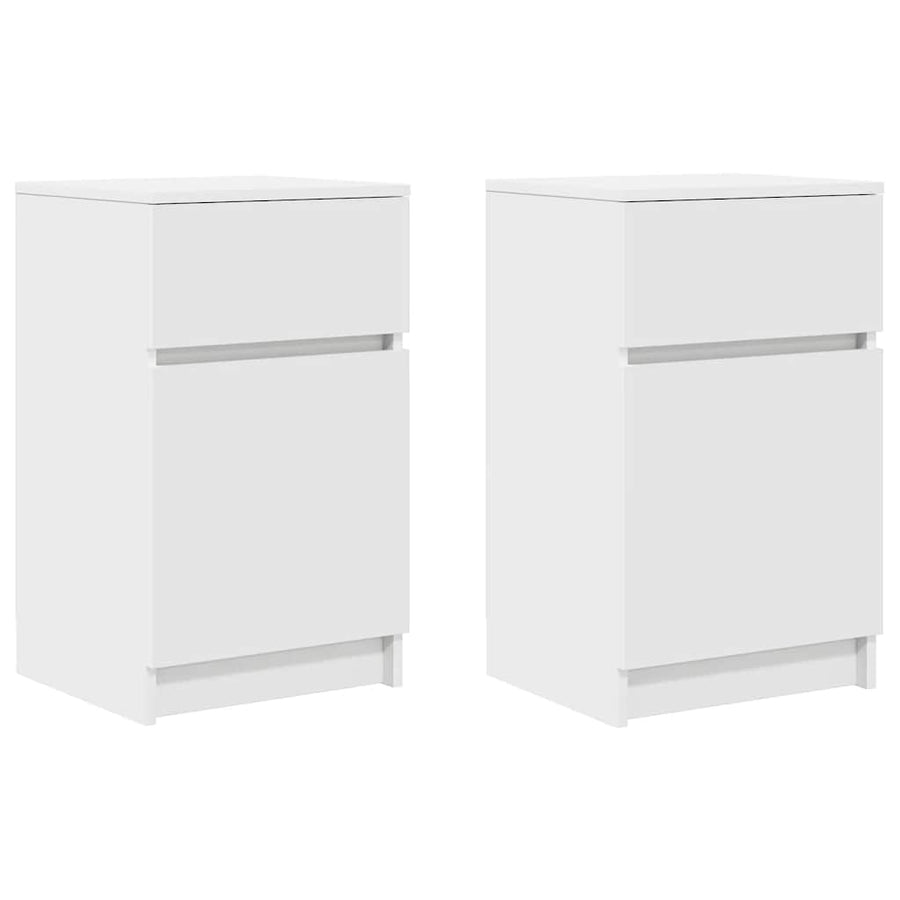 Nachtkastjes 2 st 39x35x65 cm bewerkt hout wit