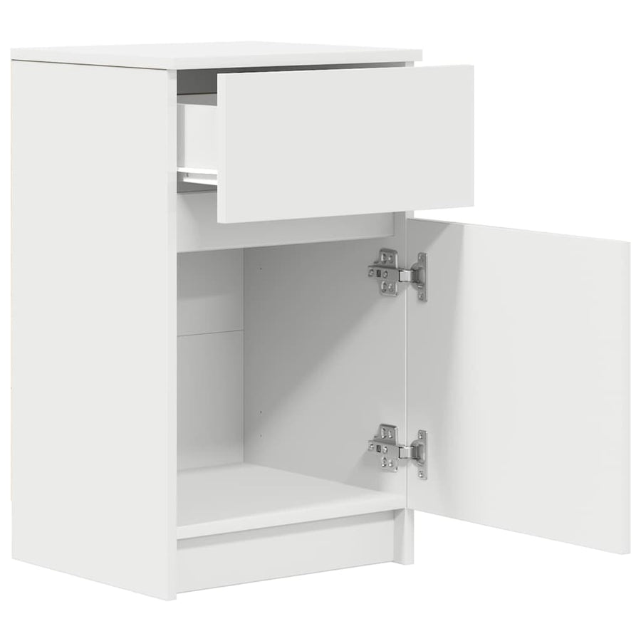 Nachtkastjes 2 st 39x35x65 cm bewerkt hout wit
