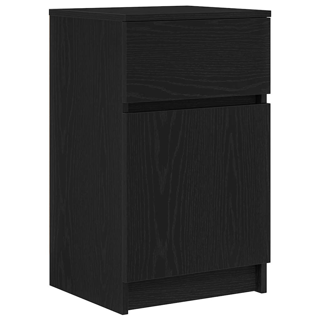 Nachtkastjes 2 st 39x35x65 cm bewerkt hout zwart