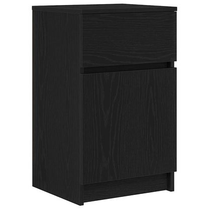 Nachtkastjes 2 st 39x35x65 cm bewerkt hout zwart