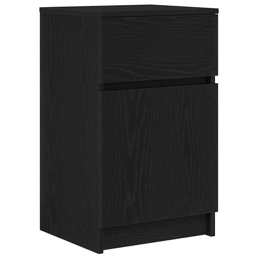 Nachtkastjes 2 st 39x35x65 cm bewerkt hout zwart