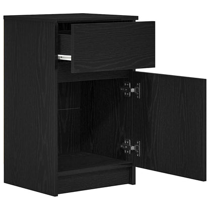 Nachtkastjes 2 st 39x35x65 cm bewerkt hout zwart