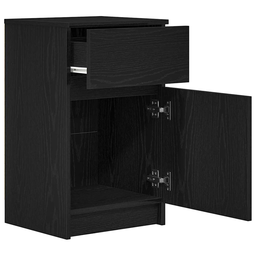 Nachtkastjes 2 st 39x35x65 cm bewerkt hout zwart