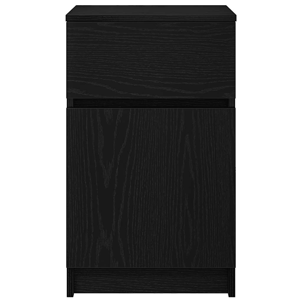 Nachtkastjes 2 st 39x35x65 cm bewerkt hout zwart
