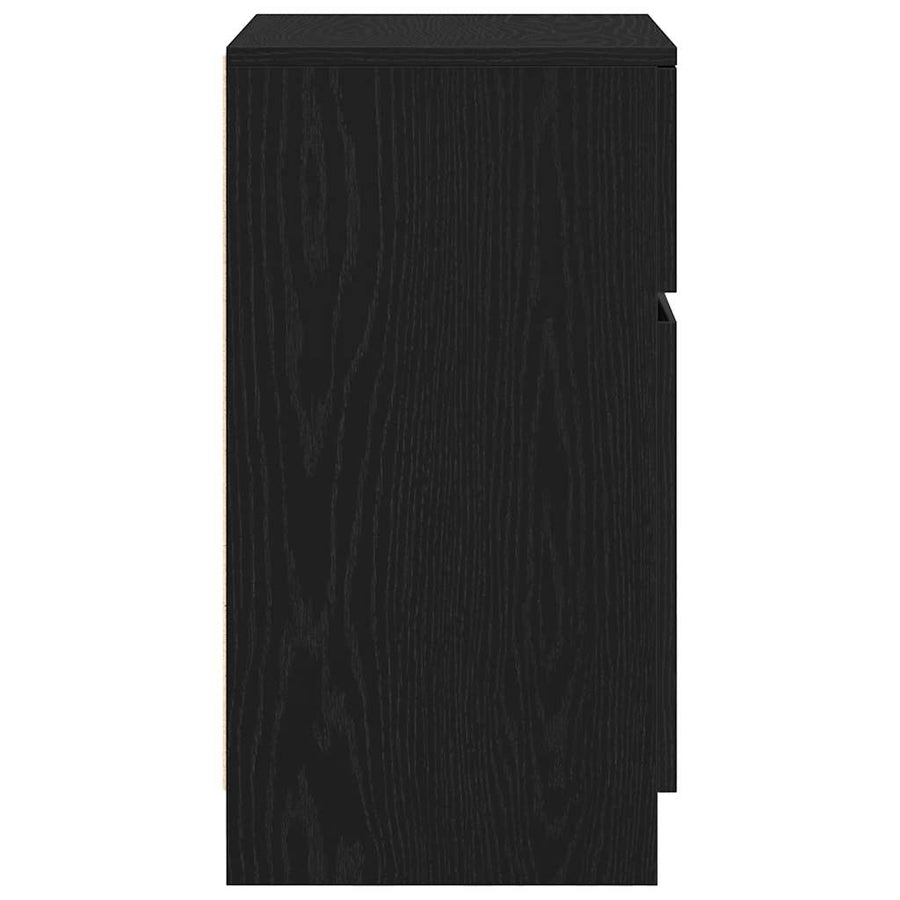Nachtkastjes 2 st 39x35x65 cm bewerkt hout zwart