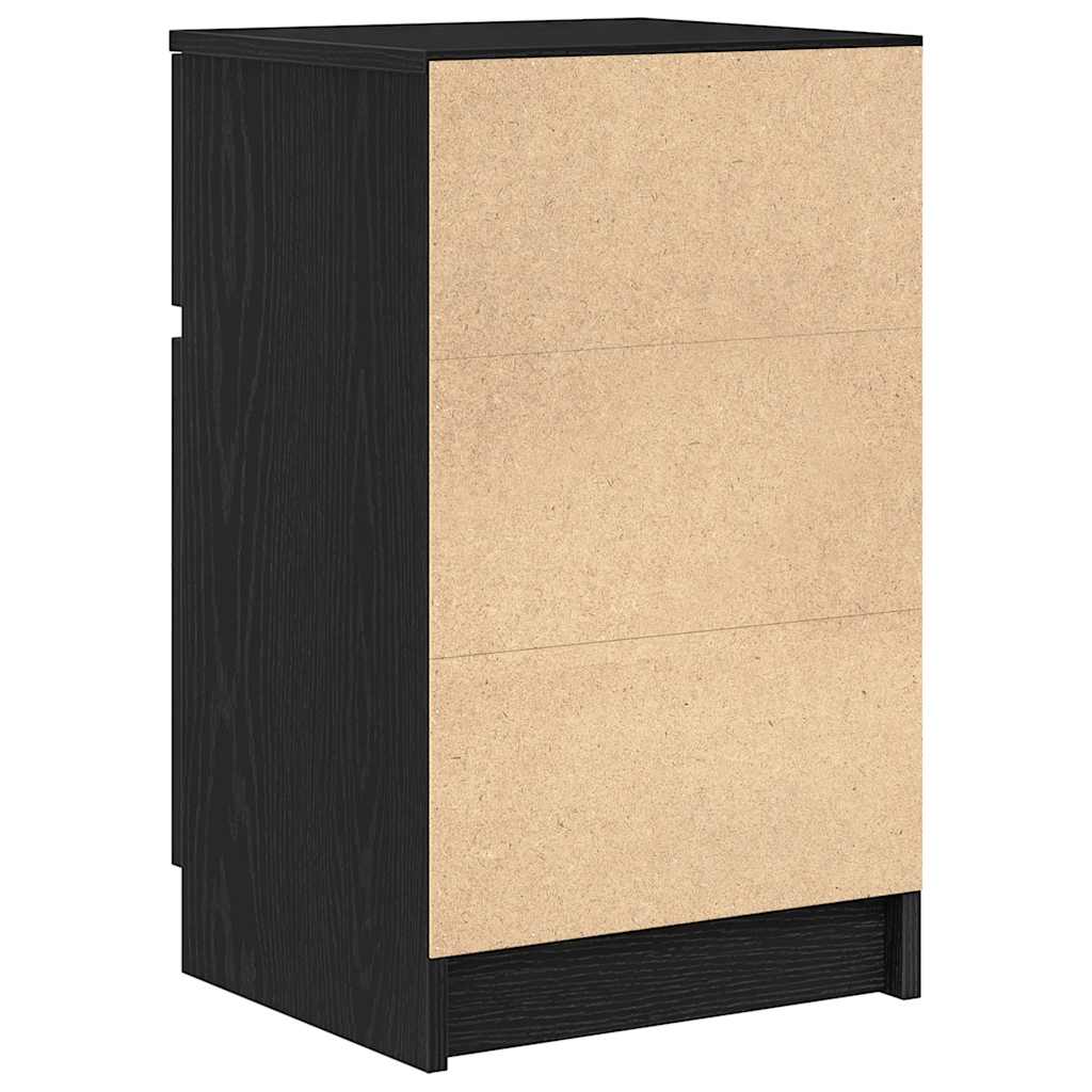 Nachtkastjes 2 st 39x35x65 cm bewerkt hout zwart