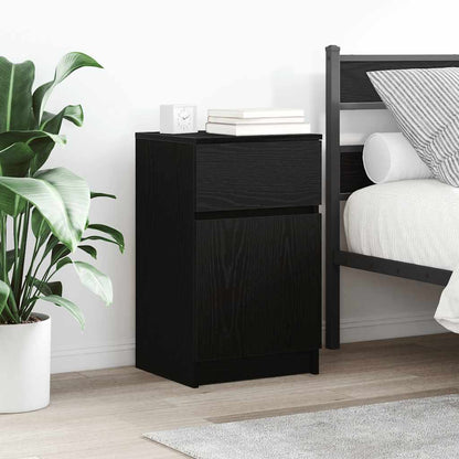 Nachtkastjes 2 st 39x35x65 cm bewerkt hout zwart