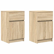 Nachtkastjes 2 st 39x35x65 cm bewerkt hout sonoma eikenkleurig