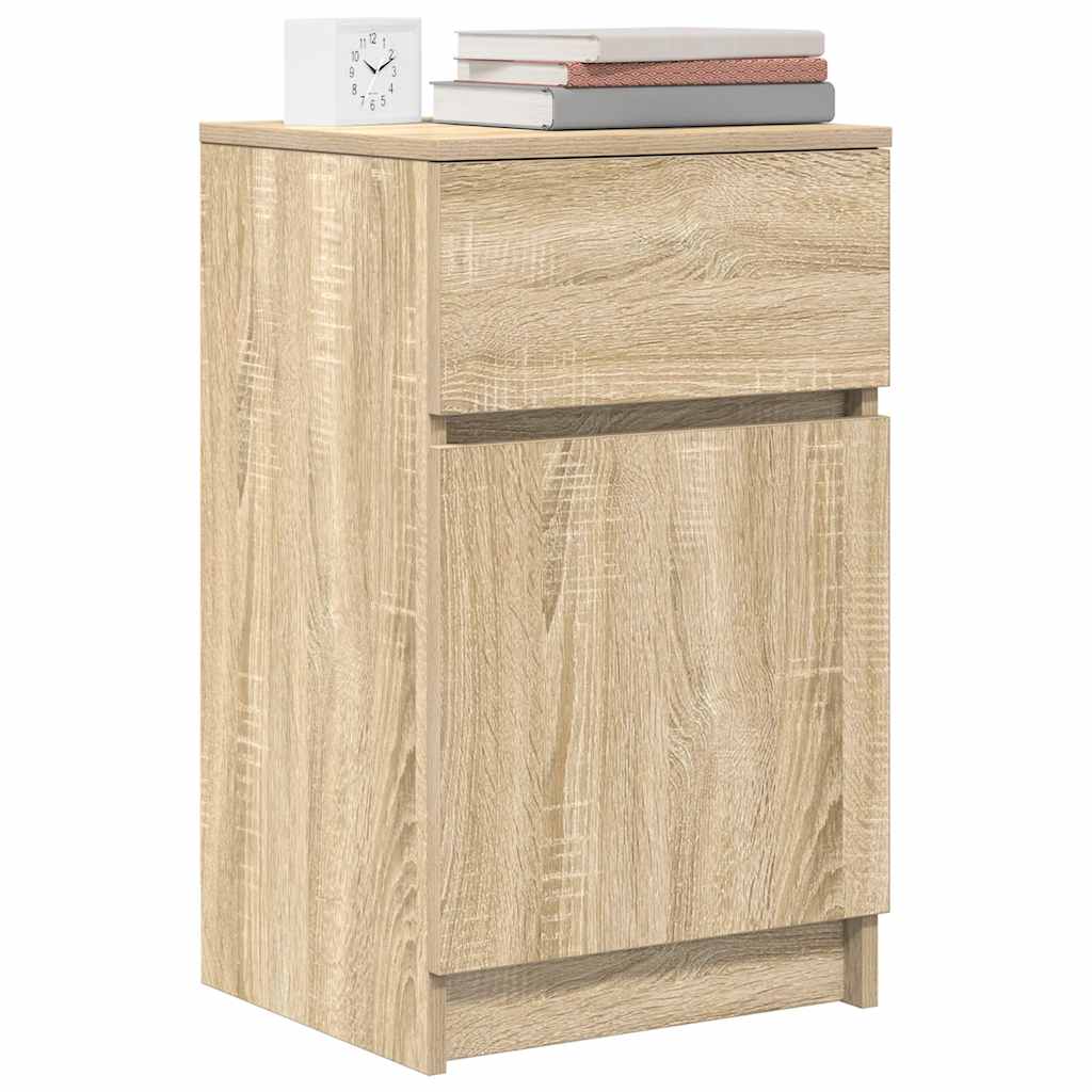 Nachtkastjes 2 st 39x35x65 cm bewerkt hout sonoma eikenkleurig