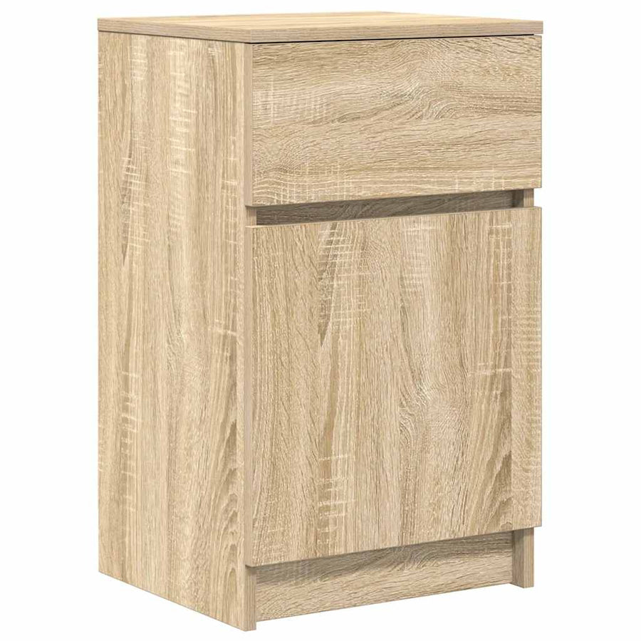 Nachtkastjes 2 st 39x35x65 cm bewerkt hout sonoma eikenkleurig
