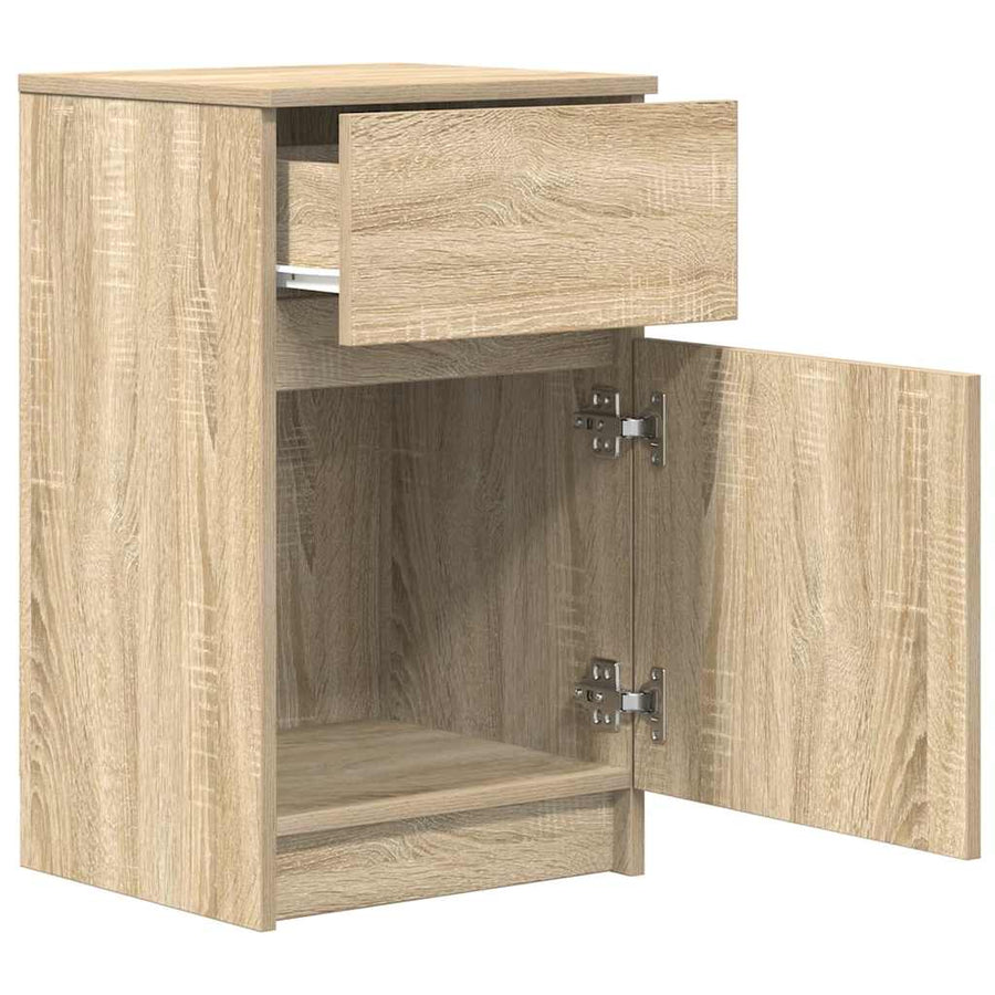 Nachtkastjes 2 st 39x35x65 cm bewerkt hout sonoma eikenkleurig