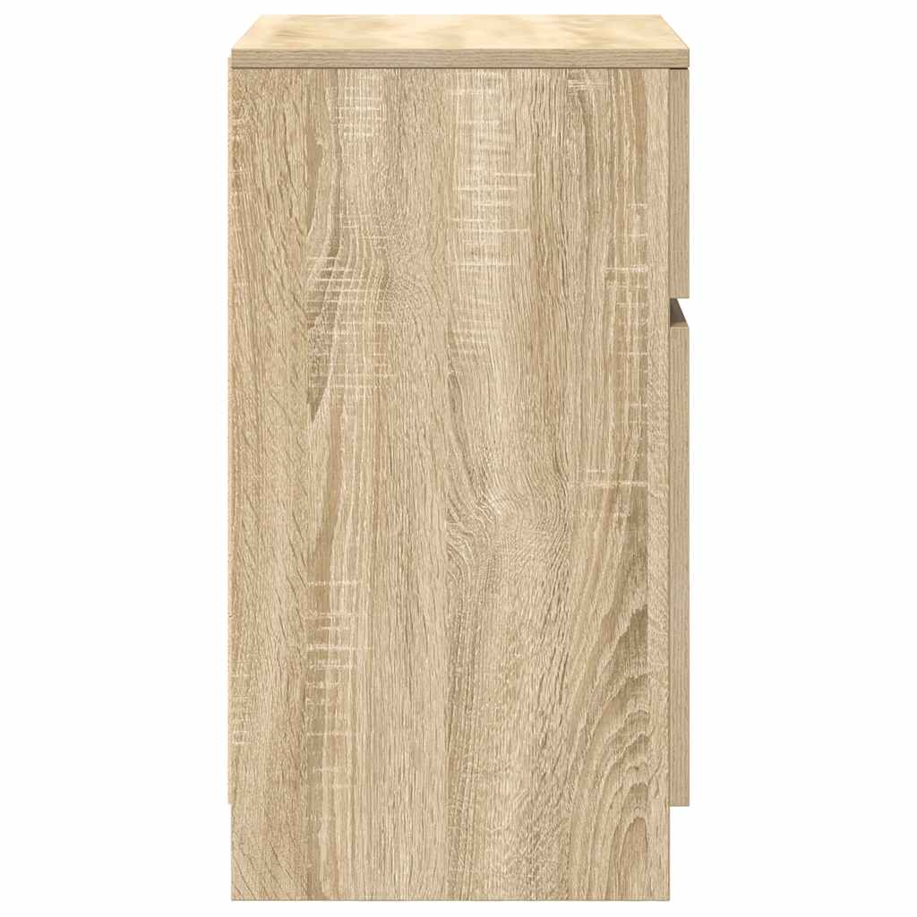 Nachtkastjes 2 st 39x35x65 cm bewerkt hout sonoma eikenkleurig