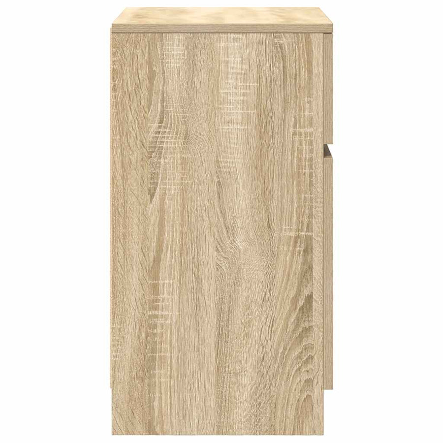 Nachtkastjes 2 st 39x35x65 cm bewerkt hout sonoma eikenkleurig