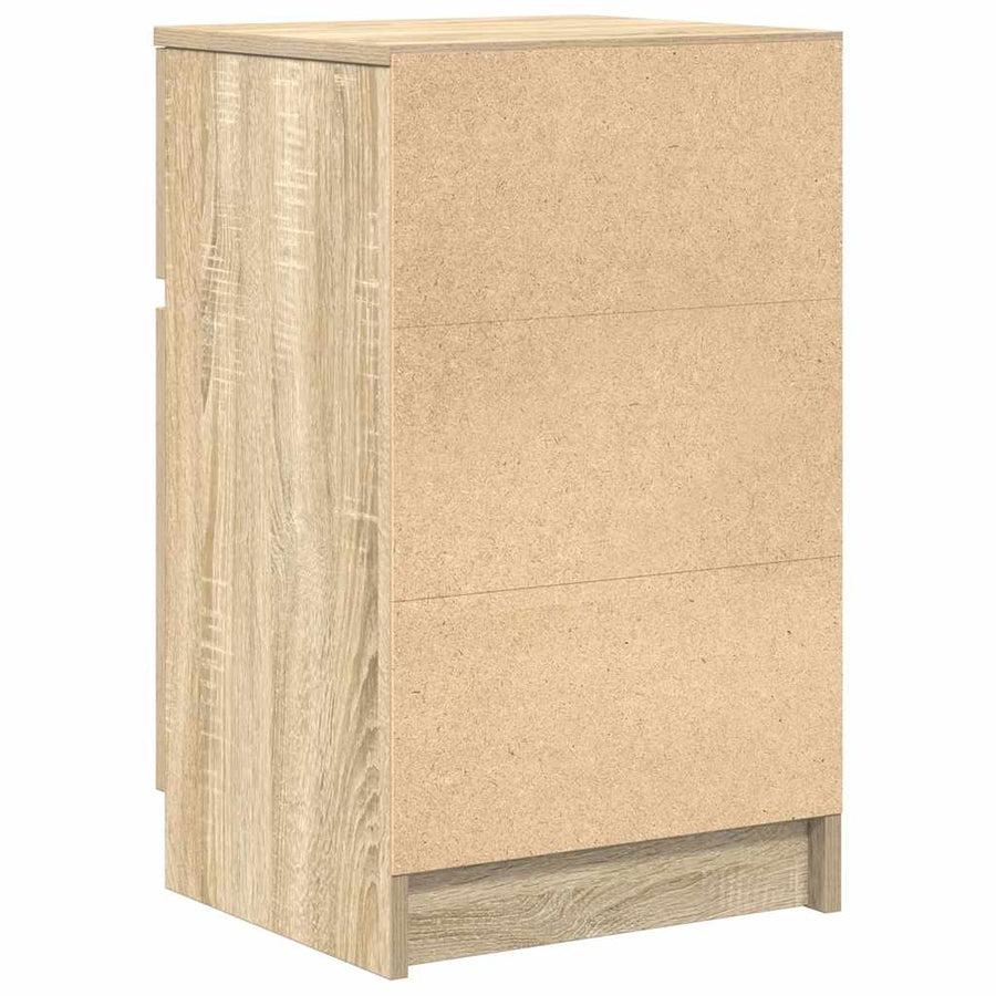 Nachtkastjes 2 st 39x35x65 cm bewerkt hout sonoma eikenkleurig