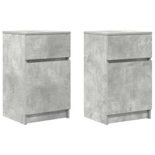 Nachtkastjes 2 st 39x35x65 cm bewerkt hout betongrijs