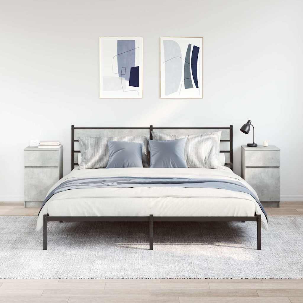 Nachtkastjes 2 st 39x35x65 cm bewerkt hout betongrijs