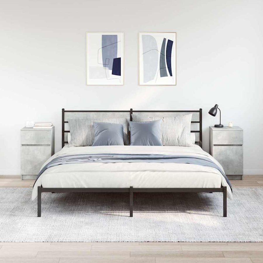 Nachtkastjes 2 st 39x35x65 cm bewerkt hout betongrijs
