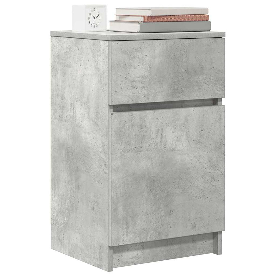 Nachtkastjes 2 st 39x35x65 cm bewerkt hout betongrijs