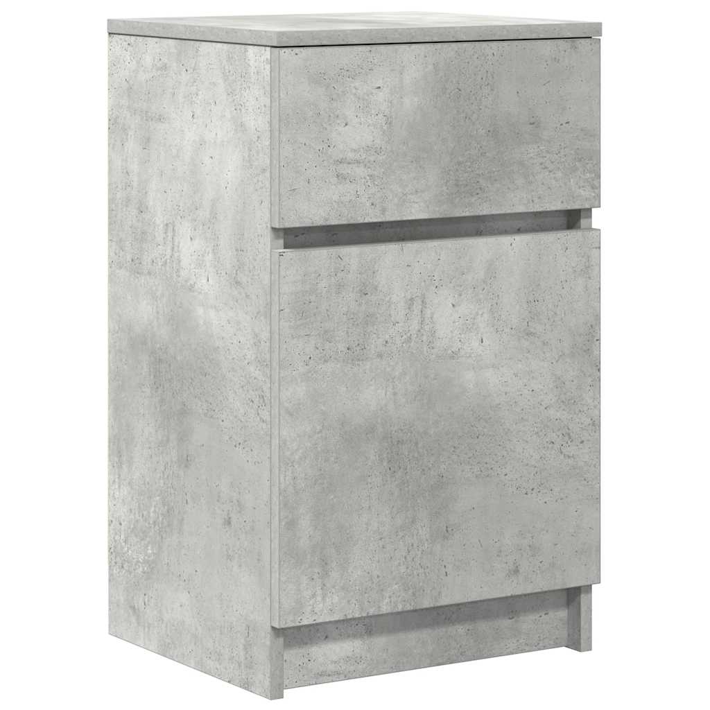 Nachtkastjes 2 st 39x35x65 cm bewerkt hout betongrijs
