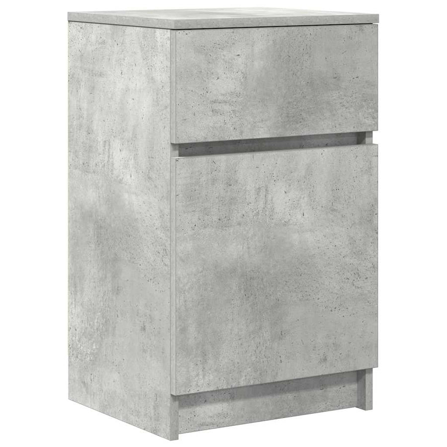 Nachtkastjes 2 st 39x35x65 cm bewerkt hout betongrijs