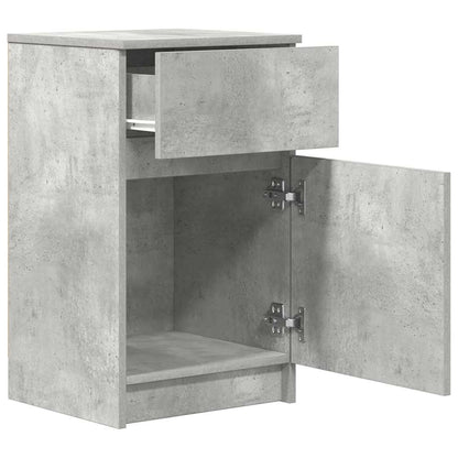 Nachtkastjes 2 st 39x35x65 cm bewerkt hout betongrijs