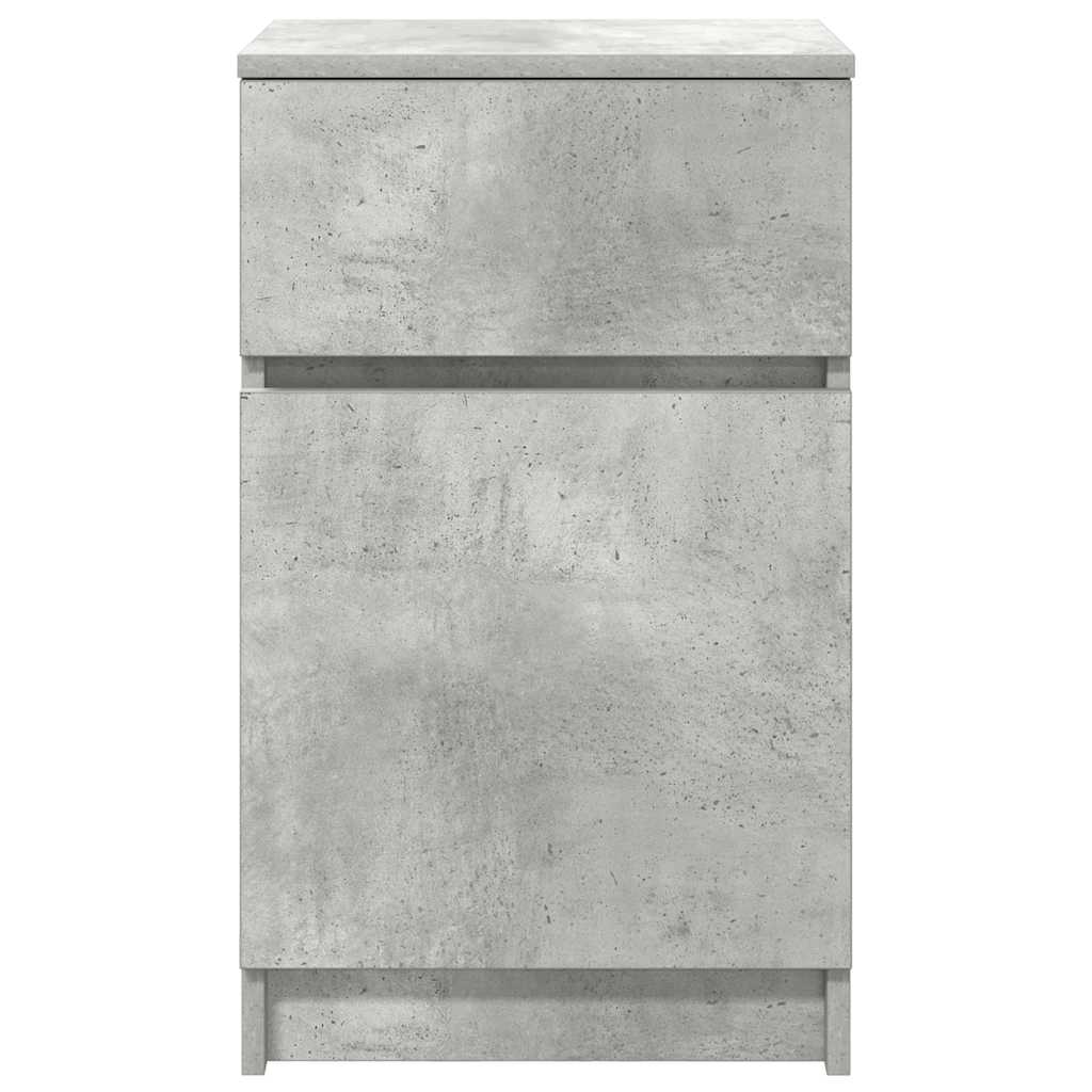 Nachtkastjes 2 st 39x35x65 cm bewerkt hout betongrijs