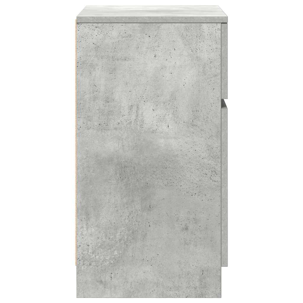 Nachtkastjes 2 st 39x35x65 cm bewerkt hout betongrijs