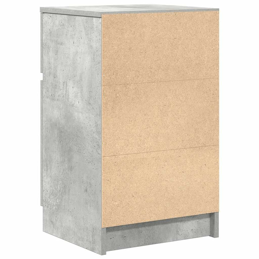 Nachtkastjes 2 st 39x35x65 cm bewerkt hout betongrijs