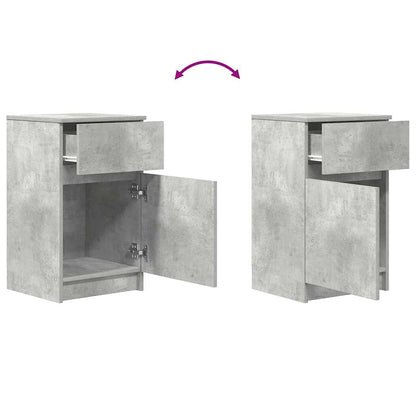 Nachtkastjes 2 st 39x35x65 cm bewerkt hout betongrijs