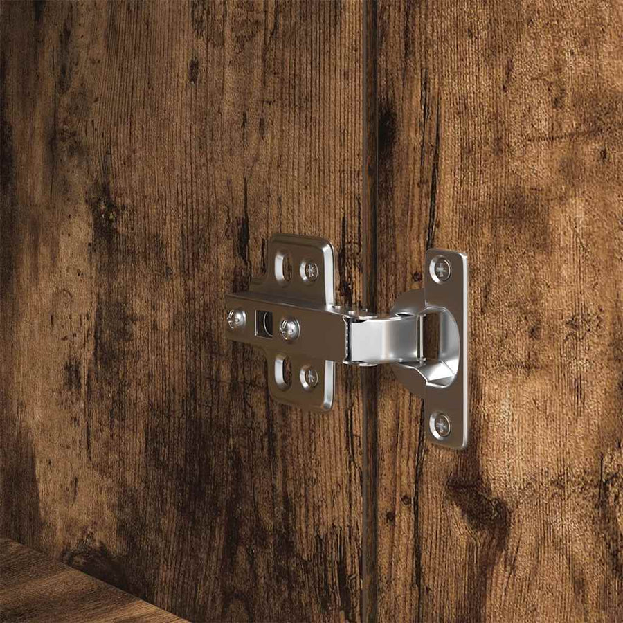 Nachtkastjes 2 st 39x35x65 cm bewerkt hout gerookt eikenkleur